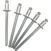 Marcopol Confezione da 100 rivetti ciechi 3,0 x 5 mm, testa a cupola aperta, DIN 7337, rivetti in alluminio e mandrino in acciaio, rivetti pop (100, 3,0 x 5 mm)