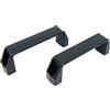 BSP STAMPAGGIO MATERIE PLASTICHE 4 Maniglia in Plastica Rinforzata PA, Made in Italy - Set 4 Maniglie Industriali Ergonomiche per Mobili, Sportelli e Pannelli - Resistente agli Urti, Umidità e Raggi UV (4, Nero Opaco, 21x145)