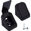 Diforma Set di 20 staffe per mensole nere 20 x 20 mm, giunti angolari per mobili, giunti angolari in plastica a 90 gradi, ad angolo retto, viti incluse (20, nero)
