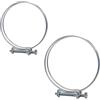 SKIR'CO (2 pezzi) Morsetti per tubi regolabili a doppio filo 80-85 mm, fascette stringitubo in acciaio zincato, fascette stringitubo con diametro regolabile