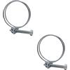 SKIR'CO (2 pezzi) Morsetti per tubi regolabili a doppio filo 40-45 mm, fascette stringitubo in acciaio zincato, fascette stringitubo con diametro regolabile