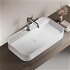 EMKE Lavabo da Appoggio Rettangolare - Lavabo per Bagno e WC Ospiti - 70 × 40 × 11 cm, Lavabo in Ceramica,Bianco Lucido