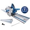 Scheppach Sega a immersione Scheppach PL55 + 2 guide da 700 mm | Sega a mano/tuffo | Potenza 1200 W | Profondità di taglio 55 mm | Lama Ø 160 mm con 24 denti | Inclinazione con protezione da