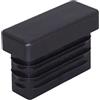 SKIR'CO Tappi rettangolari in plastica, 10 x 20 mm, opachi, inserti per tubi rettangolari, tappi per pali per recinzioni, colore nero RAL 9005, 40 pezzi