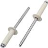 SKIR'CO 50 rivetti ciechi verniciati, 4,0 x 10 mm, rivetti ciechi in alluminio, DIN 7337, testa a cupola, mandrino in acciaio, rivetti pop (bianco puro RAL 9010)
