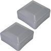 SKIR'CO (2 pezzi) Tappi per pali di recinzione, quadrati 60 x 60 mm Tappi in plastica grigia per pali di recinzione, colore Grigio finestra RAL 7040