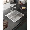 Sofetiy Lavandino Cucina 45x45cm, Lavello Cucina 1 Vasca in Acciaio Inox, Lavabo Cucina Singola Con l'Ultimo Sifone e Troppopieno, Lavelli da Cucina