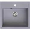 empiria SINK QUALITY SINK QUALITY Lavello in granito grigio 56 x 51 cm - Lavello in granito con sifone e impregnazione - Lavello per sottolavelli a partire da 60 cm di larghezza - Lavello singolo da incasso - Lavabo per