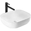 Rea - Lavabo Da Appoggio In Ceramica, Rettangolare, Bianco, 32 X 45 cm