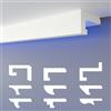 HEXIMO LED Profilo di fuga d'ombra, Modanature in stucco, illuminazione indiretta Soffitto in cartongesso in polistirene XPS (20,4 Metri HLED 11)
