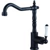 EGTink Rubinetto Lavello Cucina Nero Miscelatore Cucina Alto Rubinetto da Cucina Girevole a 360° In Ottone Anticato Miscelatore Monocomando da Bagno