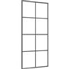 vidaXL Porta Scorrevole Porta Laterale per Bagno Porta per Cucina Chiusura Elementi di Arredo Accessori in Alluminio e Vetro ESG 90x205 cm Nera