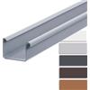 INEFA grondaia squadrata in PVC 200 cm DN83 grigia, gronda per padiglione, carport e casetta da giardino, canale di gronda rettangolare
