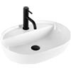 Rea - Lavabo Da Appoggio Aura 51, Per Bagno, Ceramica, Ideale Come Lavabo O Lavamani Per Wc, Design Unico (Bianco)