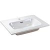 NUESTRA VIDA Lavabo Integrale a Incasso Soprapiano, Rettangolare in Ceramica Bianco Lucido, Lavandino Bagno con Foro Troppopieno (610 x 460 x 175 mm)