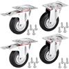 SOTECH 4 pezzi Ruote per il trasporto RED Ø 125 mm 2x piroettanti, 2x | con freno Altezza 151 mm Piastra imbullonata 100 x 82 mm Portata 440 kg