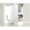 Aqua Roy The Shower BOSS Porta Scorrevole in vetro modello LAVA 90x215 cm (60/80/90 cm) 8 mm, vetro Satinato, Nano rivestito bianco, kit hardware complete (90x215 cm, SINISTRA)