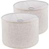Koorle Set di 2 paralumi per lampada da tavolo, lampada da terra da 13 pollici superiore x 13 pollici, fondo x 10 pollici di altezza, beige grande linea di tessuto, paralumi