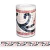 GouieRylin Wall Border-Autoadesivo adesiva muro decorativa Mosaico di fiori rosa retrò 10cm X 500cm