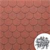 MASTERBRICO Tegole Canadesi per Tettoia Esterno 2,32 mq (16 Pz) - Tegola Canadese Bituminosa e Flessibile con Chiodi Inclusi - Facili da Installare, Resistenti a Intemperie e UV (A008)