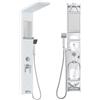 NAIZY Pannello doccia con rubinetto, sistema 5 in 1 con ripiano integrato, set multifunzione con doccetta per massaggio, cascata e pioggia, rubinetto in acciaio inox 304