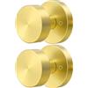 Hoconnie Pomello per porta, in ottone satinato spazzolato, per interni, rotonda, moderna, per interni, per corridoio, dispensa, armadio, porta a due ante (oro, 1 ciuccio)