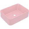 vidaXL Lavandino Luxury Rosa Opaco 41x30x12 cm in Ceramica