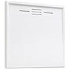 Parama Piatto Doccia 80x80 Bianco Effetto Pietra Mod. Spanios Quadrato in Vetroresina SMC Riducibile Piletta Inclusa e Cover In Tono Parama
