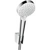 hansgrohe Crometta - Set Doccia, Doccetta con Supporto Doccia e Flessibile Doccia 1,60M, Soffione Doccia con 2 Tipi di Getto, Bianco/Cromo