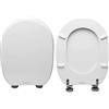 HYDRO HOME Copriwater Ideal Standard Fiorile Come Originale , Tavoletta Wc In Legno Rivestito In Poliestere Con Cerniere Regolabili ,Asse Wc Colore Bianco Sporco I.S. MADE IN ITALY
