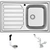 Fhuller ID861ILBC ●Lavello FHULLER Incasso Cucina IDEA 86X50 1 Vasca Destra e Gocciolatoio Sinistro, Spessore Acciaio 7/10 con Vasche Profonde H 18 Realizzato in Acciaio Inox Spazzolato Made in Italy