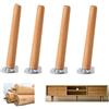 pingping1991 4 Pezzi Gambe Mobili in legno Massello,Piedini per Mobili in legno Faggio,Ricambio Gambe per Divani Cono,con Piastra di Montaggio e Viti,Feltrini,per Armadi,TV Cabinet,letto(tilt5cm/2.0in)
