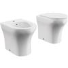 Parama Sanitari in Ceramica Filomuro Vaso Bidet Rimless Bianco Lucido Sedile Soft-close Chiusura Rallentata Mod. Nassau
