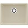 PRIMAGRAN Lavello sottotop Beige 56x44cm, Lavandino in Granito a 1 vasca + Sifone Classico, Lavabo da Cucina al Mobile 60cm - Venezia Easy S066