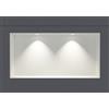 Bernstein Nicchia da parete in acciaio inox NT306010X senza bordo con faretti LED - 30 x 60 x 10 cm (A x L x P) - colore selezionabile, Colore:bianco, LED-Spot:2x Spot Einbaurahmen Weiß matt