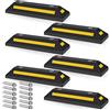 Sonnewelt - 6 fermaruote in gomma, 54 x 15 x 10 cm, delimitatore di parcheggio, blocco parcheggio con strisce riflettenti gialle, fermaparcheggio con vite di tensione, blocchi parcheggio per parcheggi