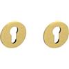 AERREGI Set Bocchetta Bocchette Tonda per Serratura Yale | Copri Foro Oro Lucido e Cromo Satinato | Design Moderno e Resistente per Porte Interne ed Esterne | Set da 1 e 2 Pezzi (2, Oro Lucido)
