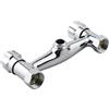 Niceminiwall Rubinetto doccia con doppia maniglia, miscelatore per lavabo a doppia leva, ottone cromato, valvola acqua calda e fredda, uscita G1/2, interasse 150 mm