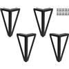 WZCMLJ 4 confezioni di gambe per mobili, gambe da tavolo in metallo, 15 cm, colore nero, gambe per mobili, per tavolo TV, piede da tavolo basso, armadio, divano letto e altro. (15 cm, nero)