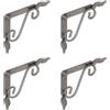 Gedotec Mensola ornamentale Gedotec supporto pesante in metallo per carichi pesanti | SMITHY | profondità: 240 mm | portata ripiano 15 kg | acciaio forgiato argento antico | 4 reggimensola stile country