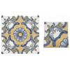 Generico Piastrelle Decorative in Maiolica Stile Vietri, Blu e Giallo, 25x25 cm, per Pavimento e Rivestimento Cucina Bagno, Confezione da 4 Pezzi