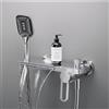 XJTNLB Rubinetto Doccia a Muro Rubinetti Cascata Parete Rubinetto per Vasca da Bagno con Doccia Miscelatore Monocomando Cromo