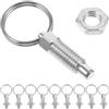 Happyyami Perno a Molla Acciaio 10 Pz, Tappo di Blocco per Strutture Agricole | Resistente a Corrosione e Usura, Testa Rotonda in Metallo Argentato, Accessorio Portatile per Giardinaggio