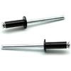 IERO - Rivetti a FIORE Verniciati NERO RAL 9005 Alluminio/Acciaio Testa Tonda 4.8x14.0mm - Box da 500 pezzi