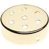 AMARCORDS - Kit Rosone 7 fori per Lampadario in metallo, coprifili per lampada completo di accessori fermacavo viti e staffa da soffitto. Diametro 100mm altezza 35mm colore ORO