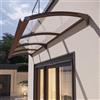 Zlovne Pensilina Tettoia per Porta Balcone Esterno,Tenda da Veranda Pensilina in Policarbonato e Alluminio, Tendalino per Finestra Antivento Resistente ai Raggi Uv,con Accessori (45x310cm/18x122)
