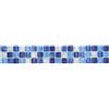 conwire Piastrelle a mosaico in vetro a mosaico, mix bianco e blu, parete posteriore della cucina | 10 bordi a mosaico