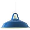 Generic Homin 1 PZ Stile retrò Dimensioni esagonali Facile da montare Lampada a sospensione da soffitto Paralume da fienile Paralume in stile vintage industriale (blu)