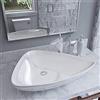 OGOMONDO Lavabo Da Appoggio Ceramica Bianco Triangolare Lavandino Lavello Arredo 68x47,5x12,5 Cm