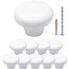Suiwotin 10 pomelli in ceramica bianca per armadietti, rotondi, decorativi per cassetti, armadi, mobili